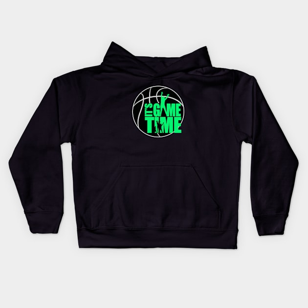 It's Game Time - Green Kids Hoodie by adamzworld